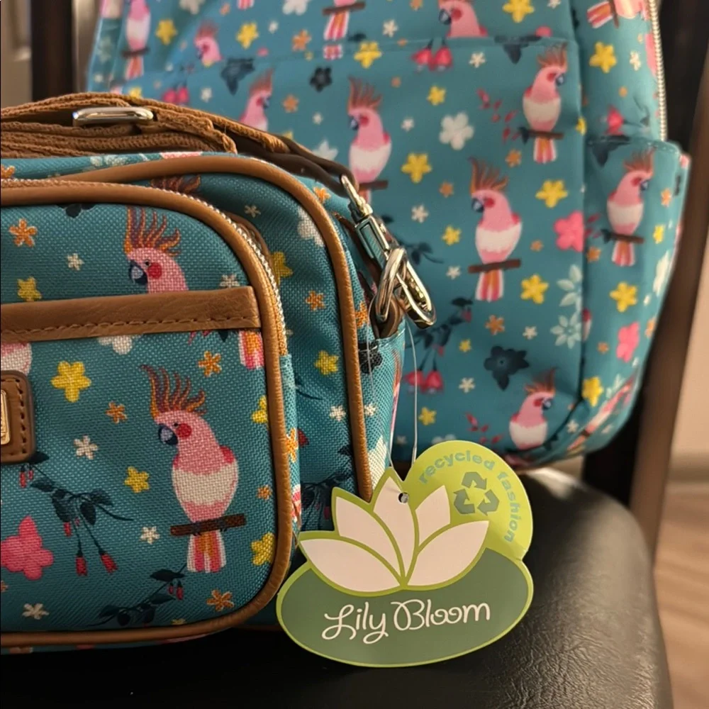 Lily Bloom Teal Animal Print Backpack and Crossbody Set BRAND NEW WITH TAGS ‼️